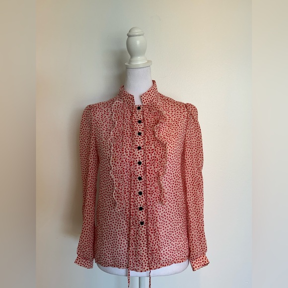 Marc Jacobs Silk Polka Dot Top - Size 2 - Picture 6 of 10